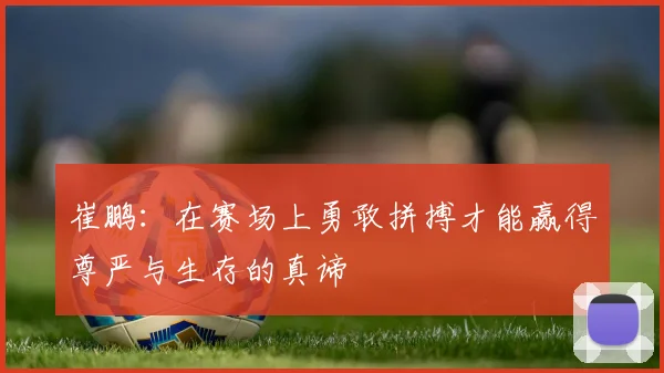 崔鹏：在赛场上勇敢拼搏才能赢得尊严与生存的真谛